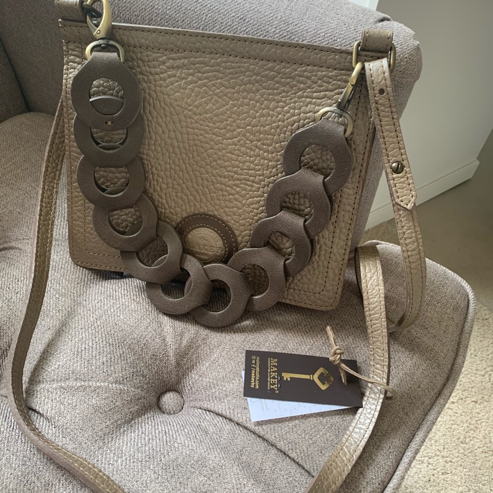 NWT European all leather  handmade purse